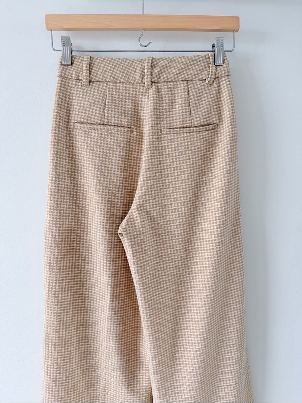 Aritzia Wilfred Effortless Cropped Wide Leg Pants Beige Plaid Size 0 - Picture 10 of 12
